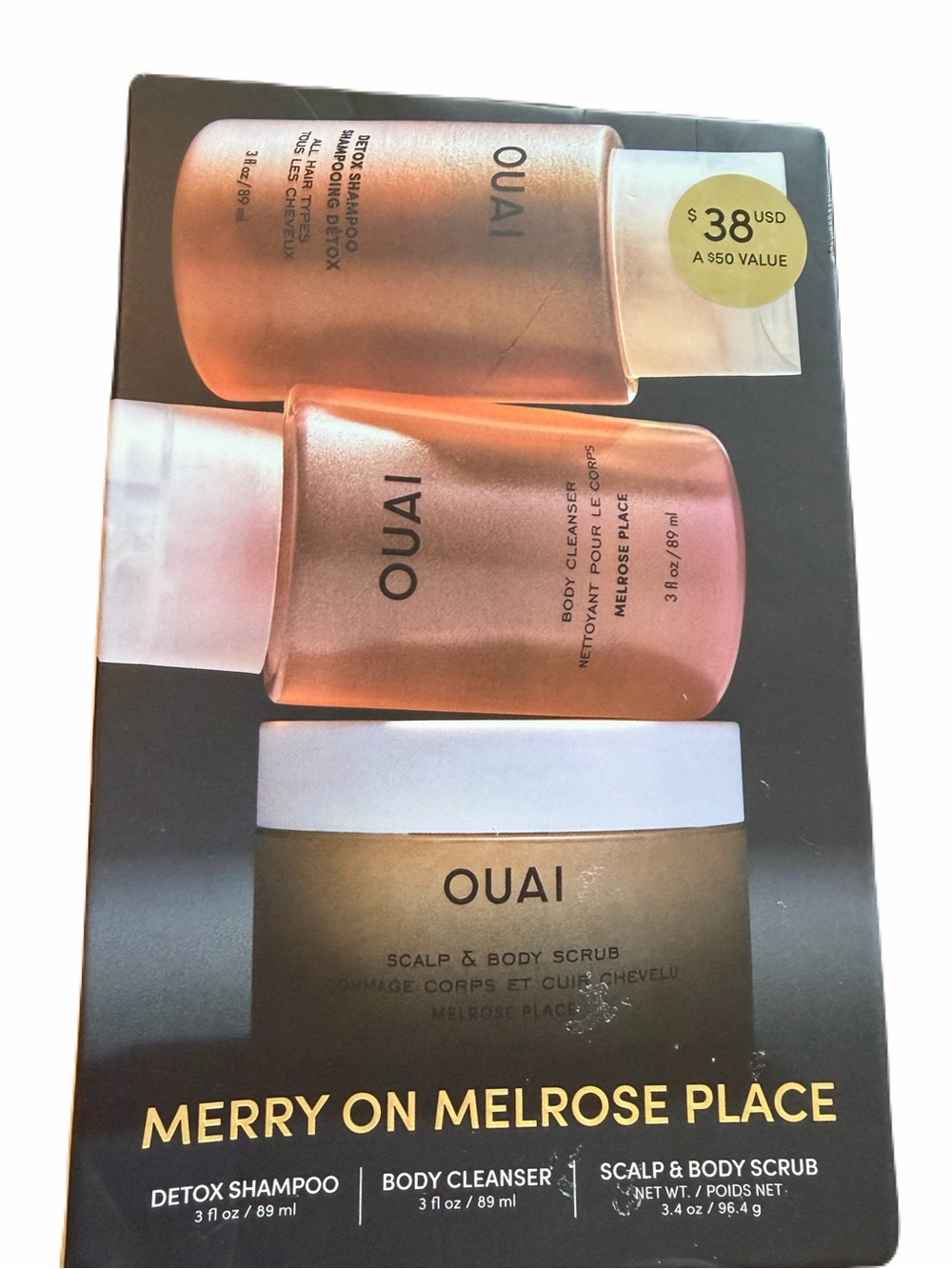 Ouai Merry on Melrose Place Gift Set 3 Pieces Shampoo Cleanser and Scrub